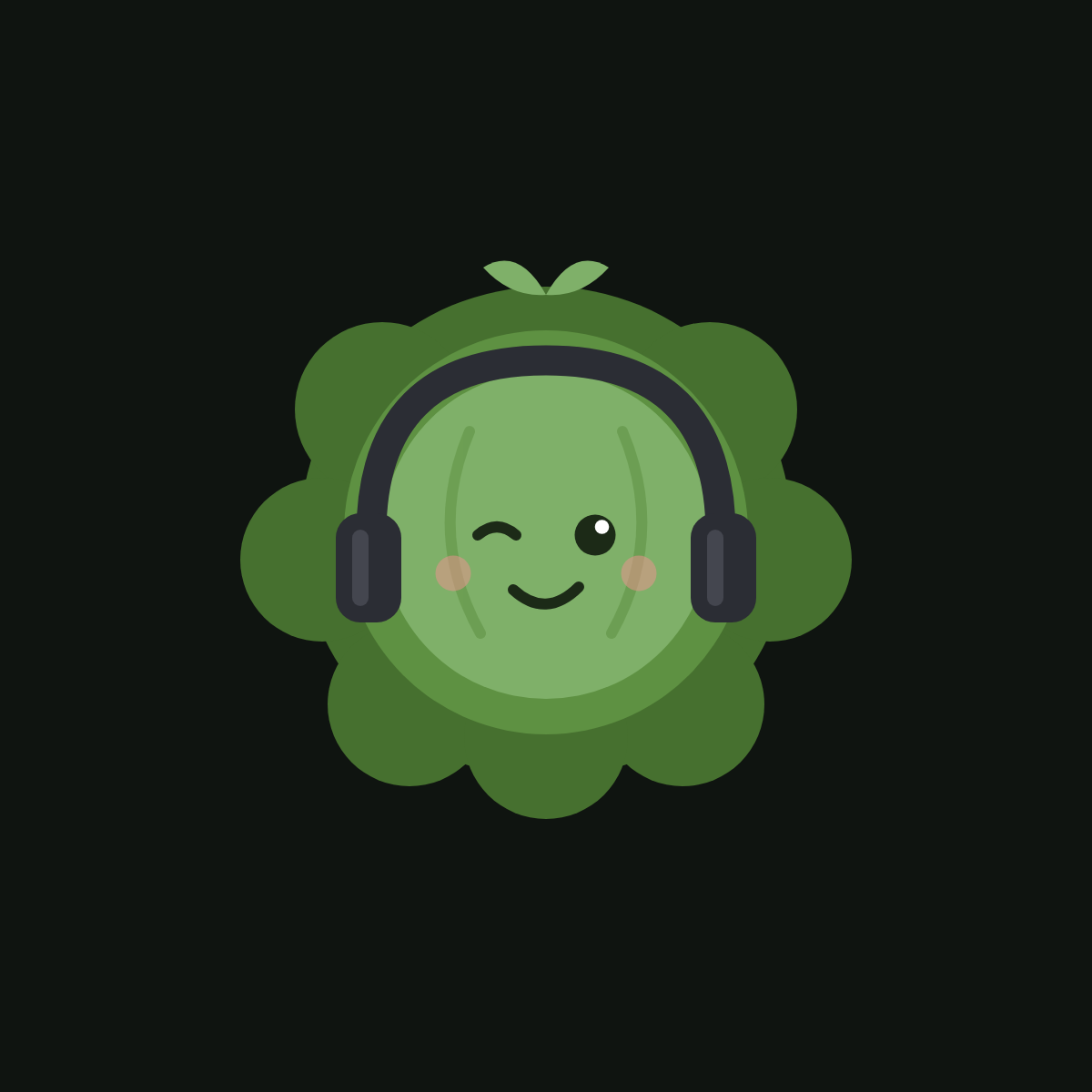 CabbageSec logo – a winking cabbage wearing headphones